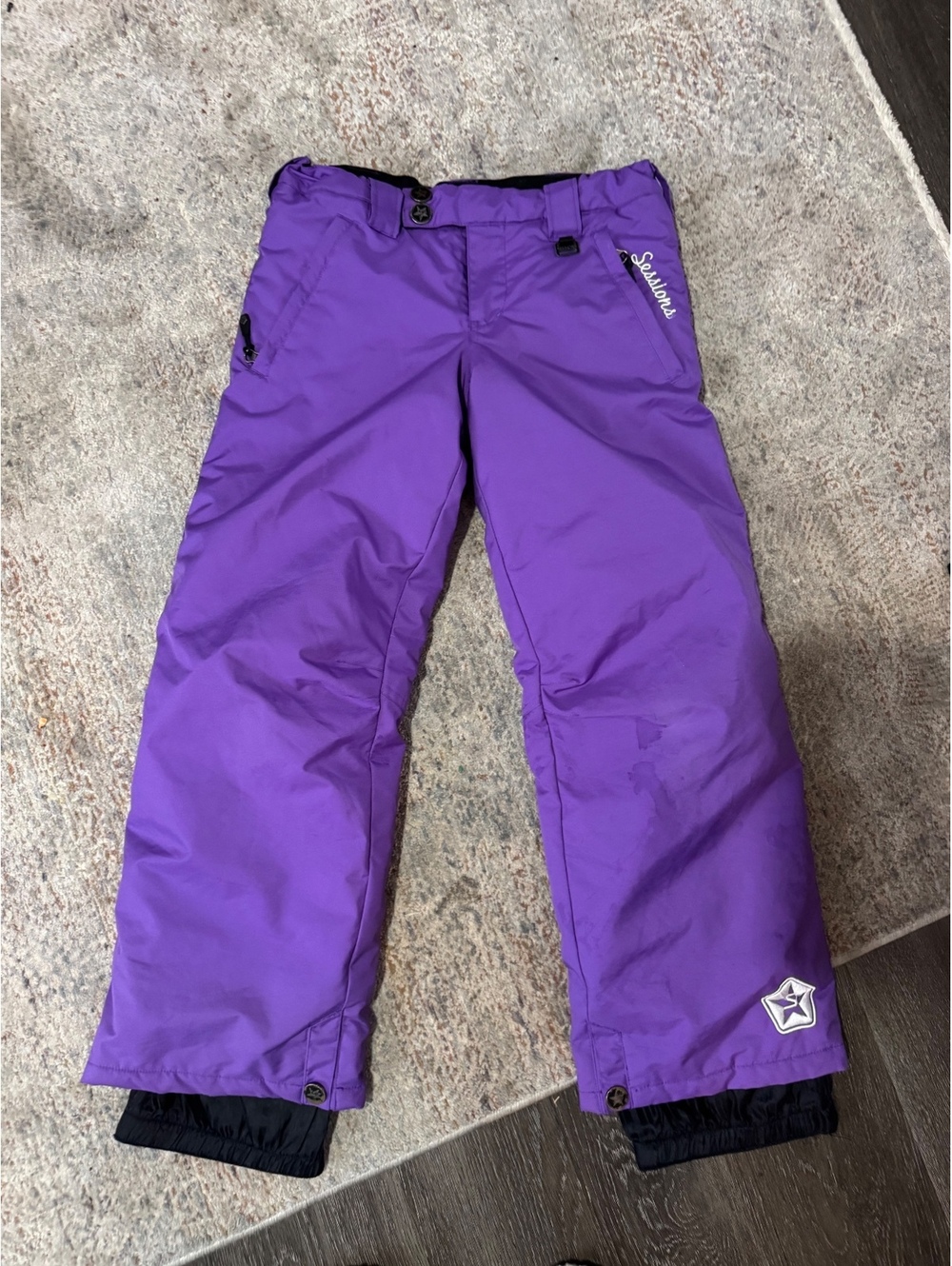 Sessions Snowboard Snow Pants Purple Floral Embroidered Ski Winter Snowboarding